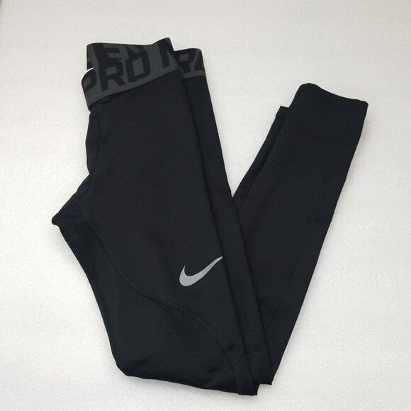 Boys XL WARM Nike Pro Leggings Black 856124